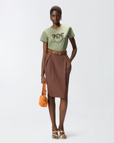 T-shirt avec maxi broderie bijou Love Birds - Vert | Pinko
