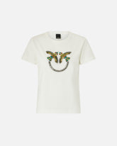T-Shirt mit Maxi-Schmuckstickerei Love Birds - | Pinko