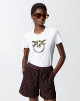 T-shirt with Love Birds jewel maxi embroidery - | Pinko
