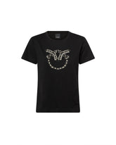 T-shirt con logo Love Birds gioiello - Nero | Pinko