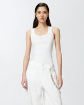 Ribbed vest top with birds logo - | Pinko