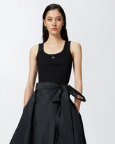 Ribbed vest top with birds logo - | Pinko