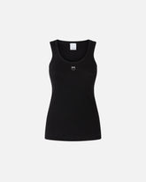 Ribbed vest top with birds logo - Black | Pinko