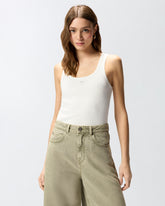 Vest top with Love Birds golden detail - White | Pinko