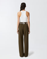 Top a canotta a costine con logo - | Pinko