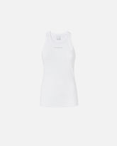 Top a canotta a costine con logo - Bianco | Pinko