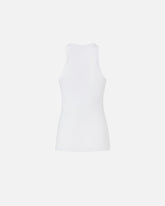Top a canotta a costine con logo - Bianco | Pinko
