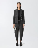 Top a canotta a costine con logo - | Pinko