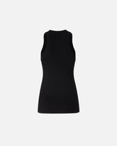 Top a canotta a costine con logo - | Pinko