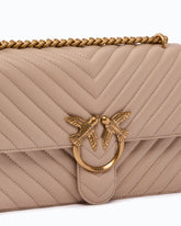 Borsa media a tracolla Love Bag One Chevron - Beige | Pinko