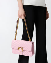 Medium shoulder bag Love Bag One Chevron - Light Pink | Pinko