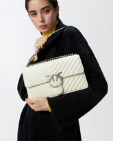 Borsa media a tracolla Love Bag One Chevron - Bianco | Pinko