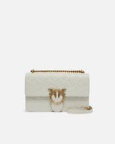 Love Bag leather crossbody bag with logo - White | Pinko