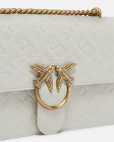 Love Bag leather crossbody bag with logo - White | Pinko