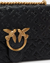Borsa Love Bag a tracolla in pelle con logo - Nero | Pinko
