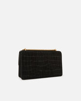 Love Bag One medium crossbody bag in crocodile-print leather - Black | Pinko