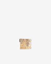 PINKO Galleria flat card holder in laminated reptile skin - | Pinko
