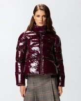 Doudoune caban en nylon cristal - Bordeaux | Pinko