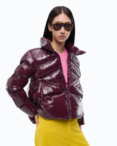 Padded crystal nylon pea coat - Bordeaux | Pinko