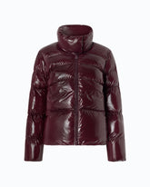 Padded crystal nylon pea coat - Bordeaux | Pinko