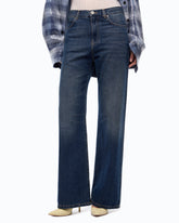 Wide-leg soft denim jeans - Blue | Pinko