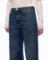 Wide-leg soft denim jeans - Blue | Pinko