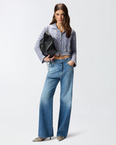 Wide-leg jeans with fading - | Pinko