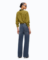 Wide-leg jeans with lace trim - | Pinko