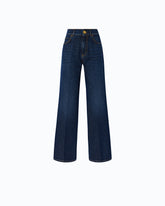 Wide-leg jeans with pressed creases - | Pinko