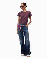 Wide-leg jeans with rips - | Pinko