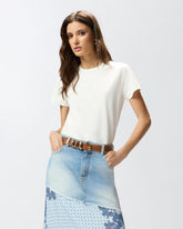 T-shirt with PINKO logo embroidery - | Pinko