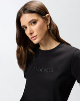 T-shirt with PINKO logo embroidery - | Pinko