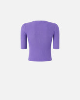 Maglia mezze maniche con logo in lana - | Pinko