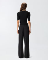 Κοντομάνικη μάλλινη μπλούζα με λογότυπο - | Pinko