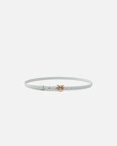 Cintura sottile fibbia Love Birds 1cm - Bianco Crema | Pinko