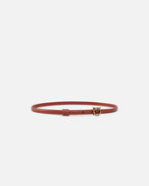 Cintura sottile fibbia Love Birds 1cm - Marrone chiaro | Pinko