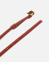 Cintura sottile fibbia Love Birds 1cm - Marrone chiaro | Pinko