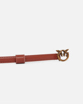 Cintura sottile fibbia Love Birds 1cm - Marrone chiaro | Pinko