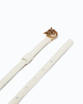 Cintura sottile fibbia Love Birds 1cm - Bianco | Pinko