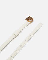 Fine ceinture avec boucle Love Birds 1 cm - Blanc | Pinko