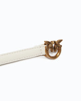 Cintura sottile fibbia Love Birds 1cm - Bianco | Pinko