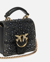 Borsa a mano Micro Love Bag Top Handle Light in microfibra full strass PINKO Galleria - | Pinko