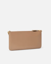 Horizontal Flat Bag ze skóry - Beżowy | Pinko