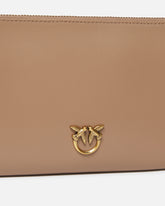 Horizontal Flat Bag in pelle - Beige | Pinko