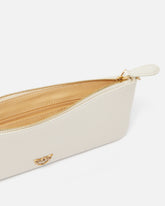 Horizontal Flat Bag aus Leder - Weiß | Pinko