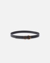 Tumbled leather belt with Love Birds detail, 2.5 cm - | Pinko