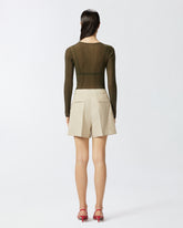Maglia semitrasparente a costine - | Pinko