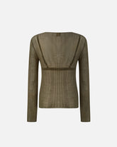Maglia semitrasparente a costine - | Pinko