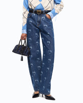 Jeans with all-over Love Birds logo - | Pinko