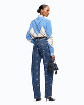 Jeans with all-over Love Birds logo - Blue | Pinko